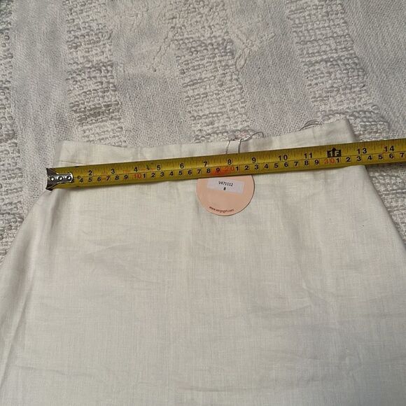 VERGE GIRL White Skirt - Slit Mini - Linen - Picture 4 of 7